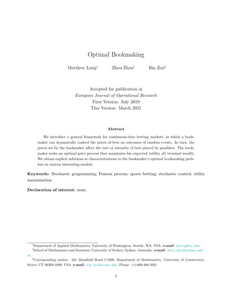 Optimal Bookmaking .